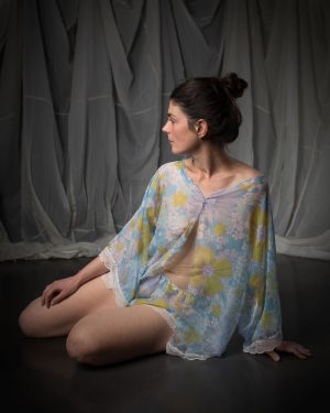 Kimono d'intérieur bleu